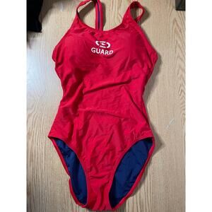 B22-2 Women’s lifeguard 1pc Swimsuit Red size 36/Medium Halloween 🎃 Costume